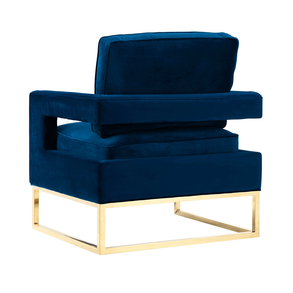 Avery Performance Velvet Accent Chair - Navy