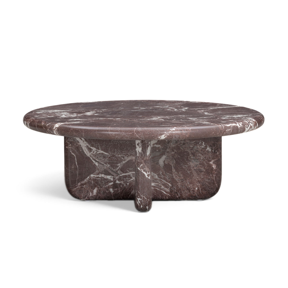 Juju Faux Marble Indoor/Outdoor Round Coffee Table (24"-32") - Red Levanto / Large