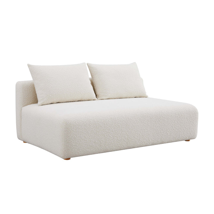 Hangover 64" Cream Performance Boucle Armless Loveseat