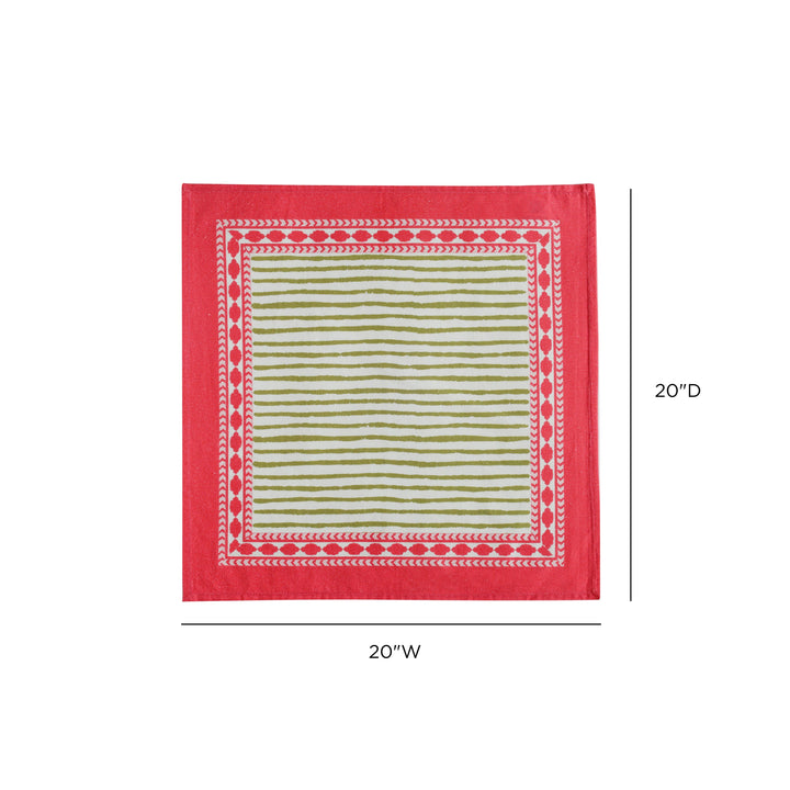 Crissy Pink Cotton Canvas Printed Napkins - Set of 4