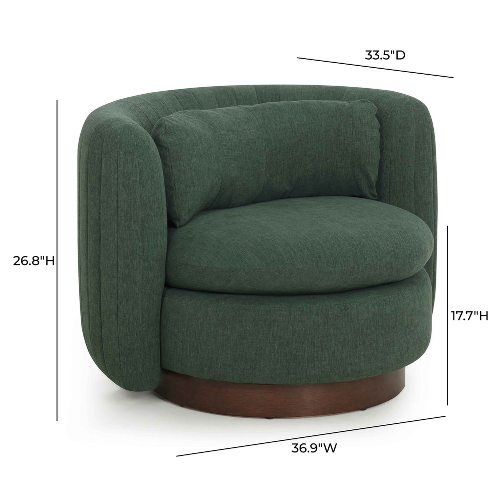 Nura Swivel Accent Chair - Forest Green