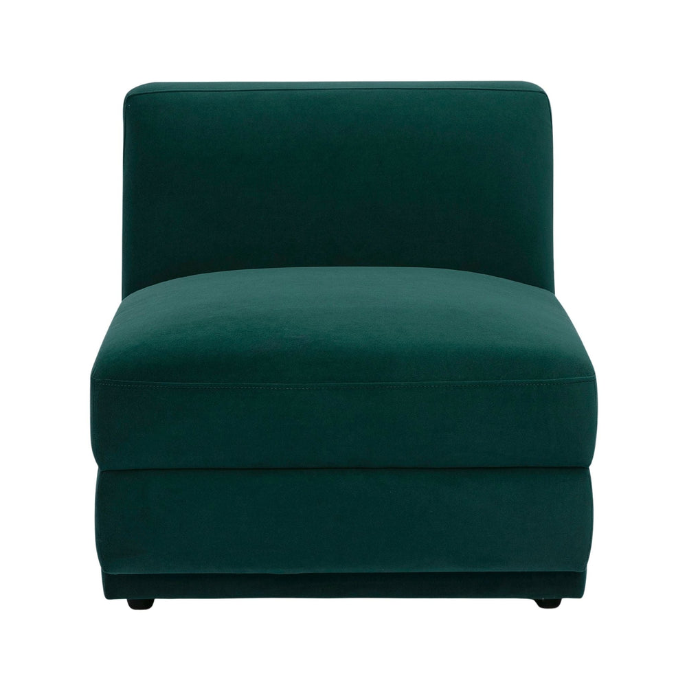 Perry Modular Armless Chair - Deep Green