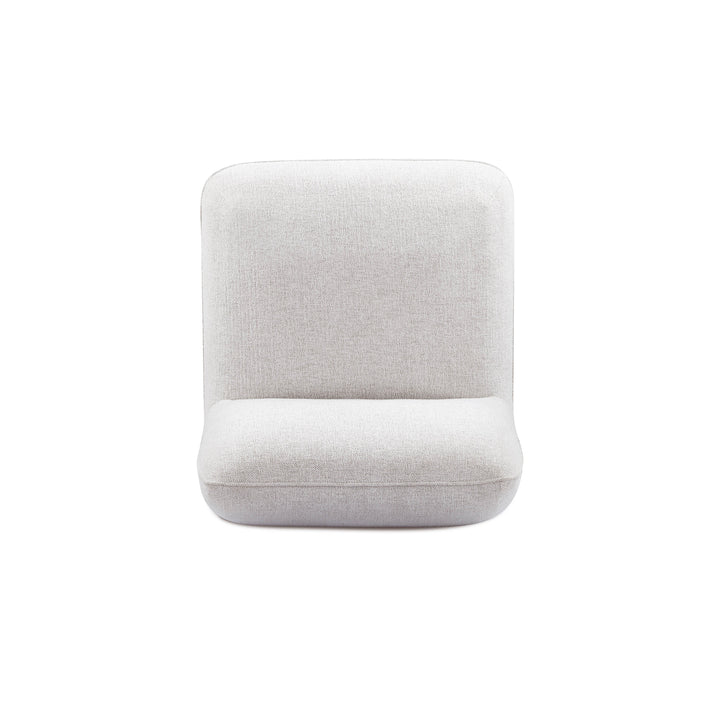 Arezza Stone White Contract-Grade Basketweave Chenille Armless Chair