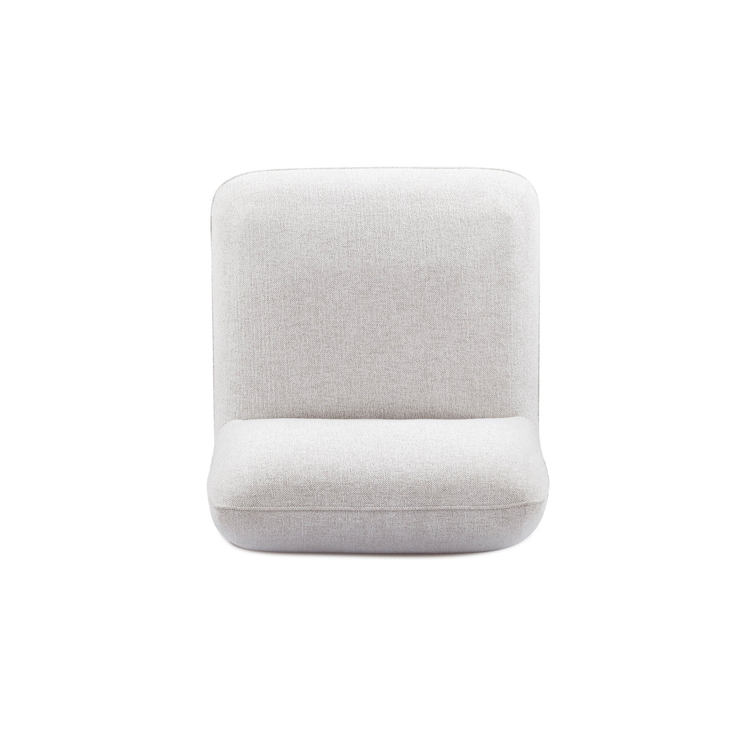 Arezza Stone White Contract-Grade Basketweave Chenille Armless Chair