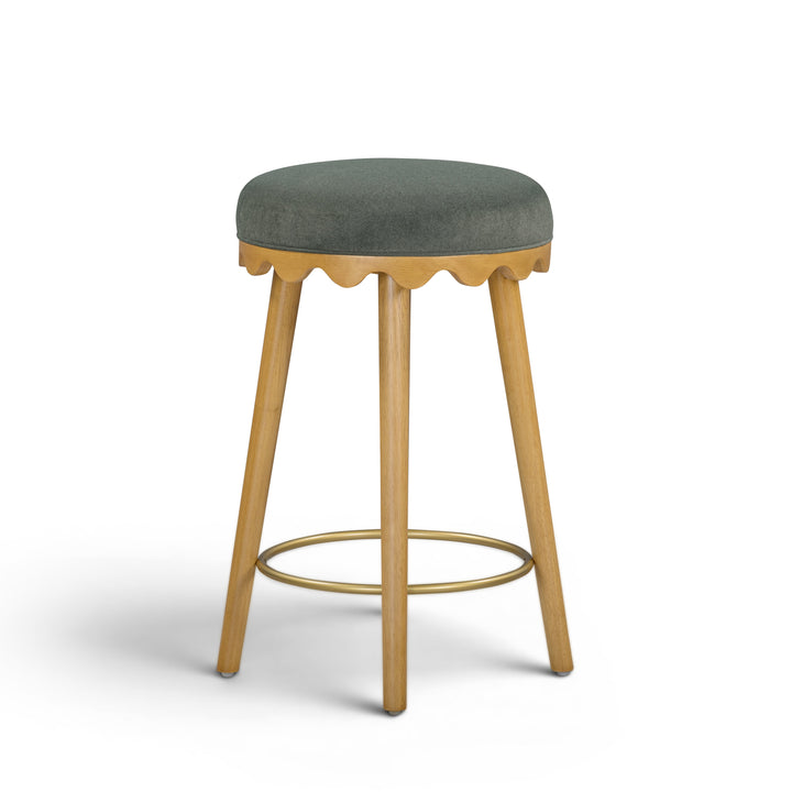 Oodle Green Performance Vegan Mohair Counter Stool - Natural Ash