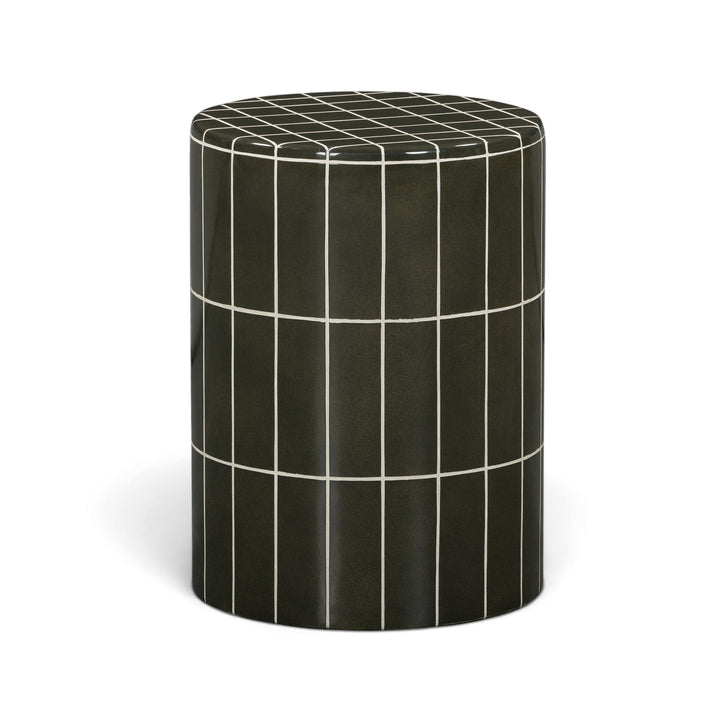 Tatiana Round Concrete Indoor/Outdoor Side Table - Forest Green