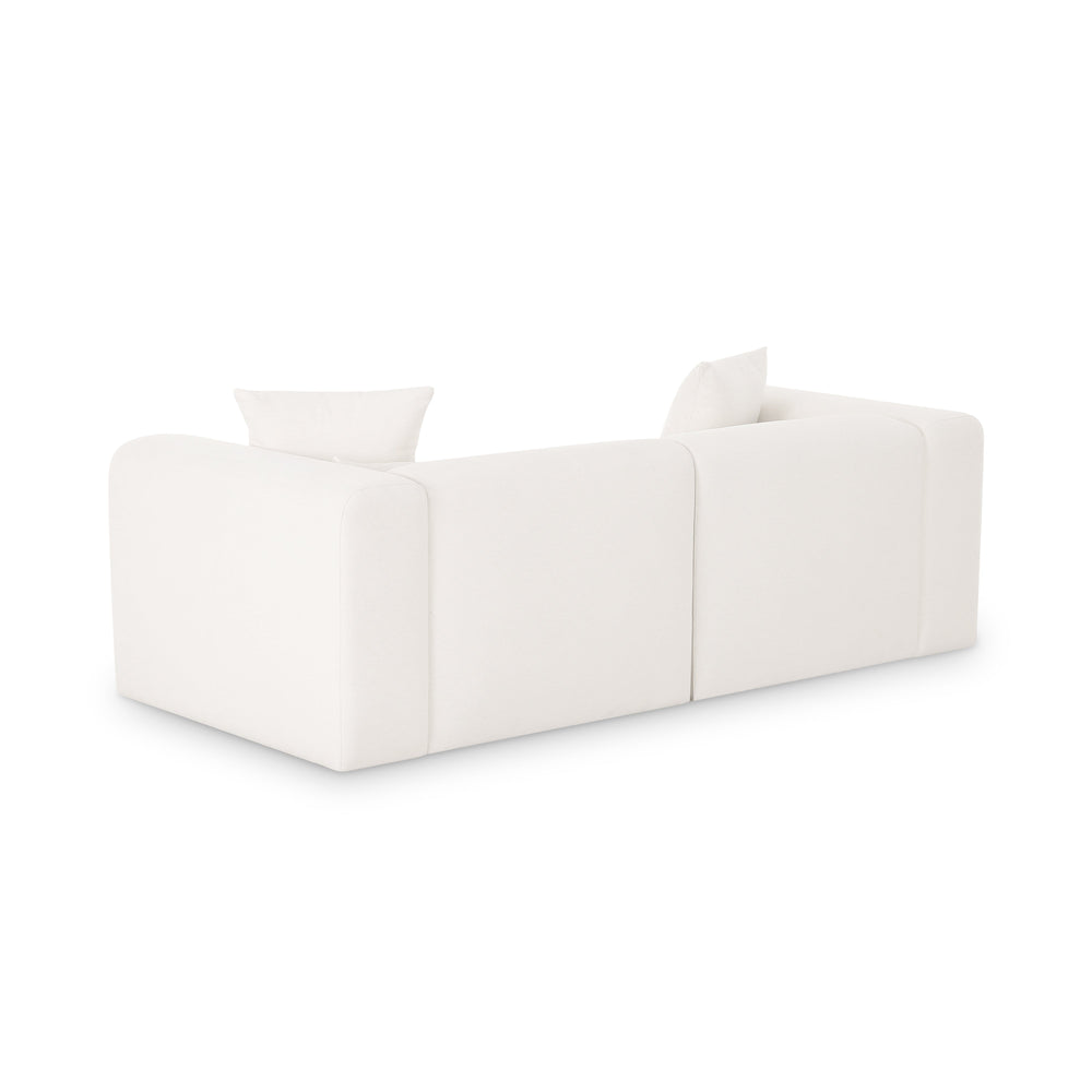 Tarra 86" Cream Contract-Grade Fabric Modular Loveseat
