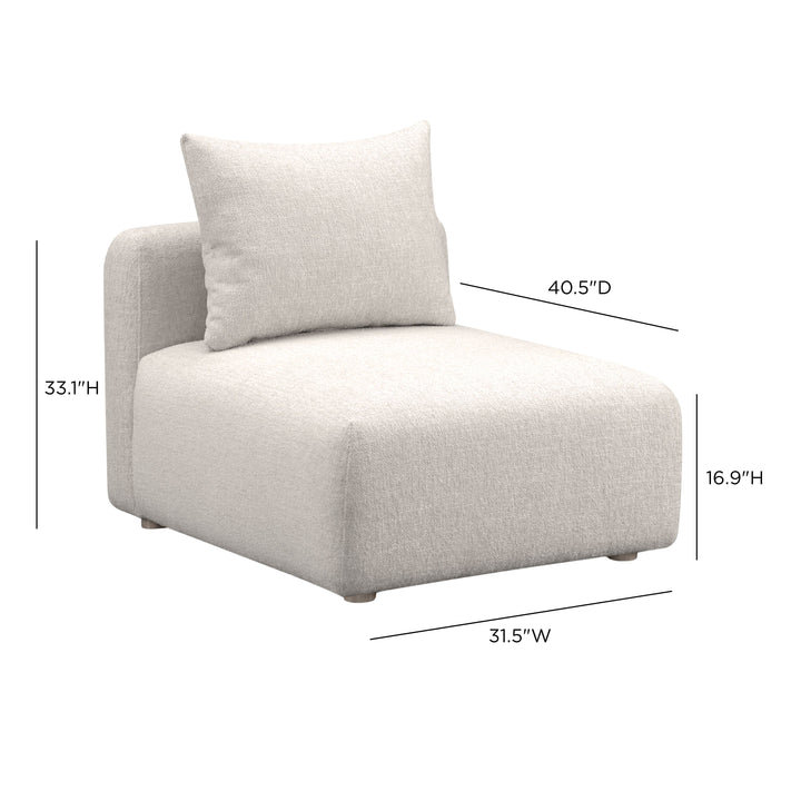 Hangover Modular Armless Chair - Ivory