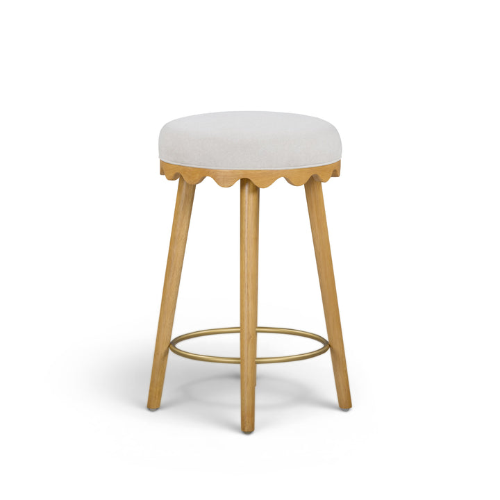 Oodle Cream Performance Vegan Mohair Counter Stool - Natural Ash