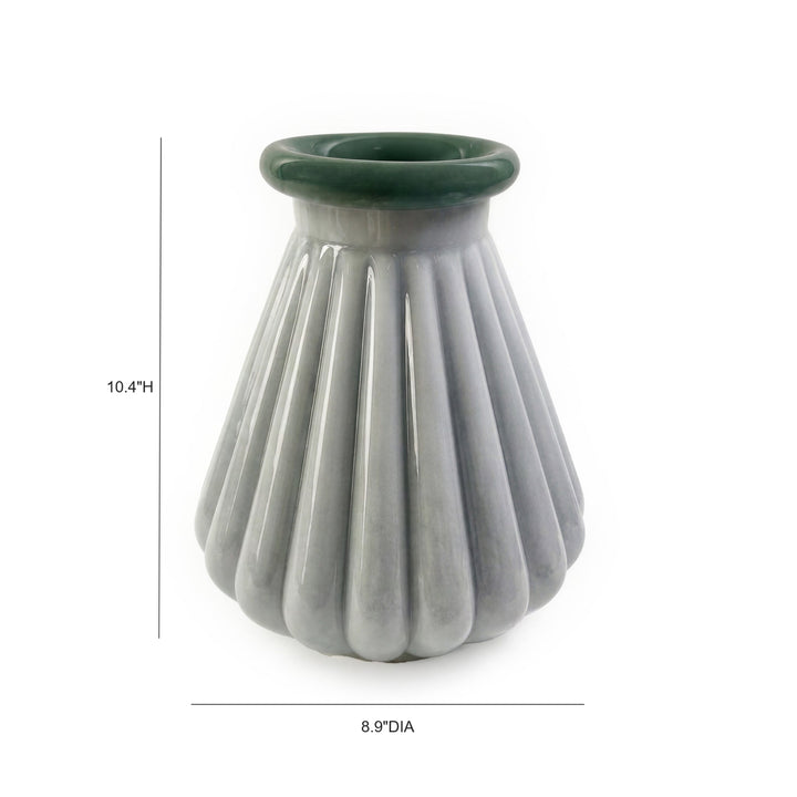 Shell Seafoam Green Glass Vase
