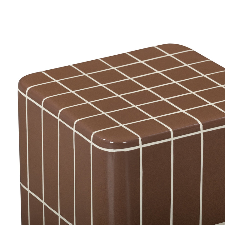 Tatiana Square Concrete Indoor/Outdoor Side Table - Terracotta