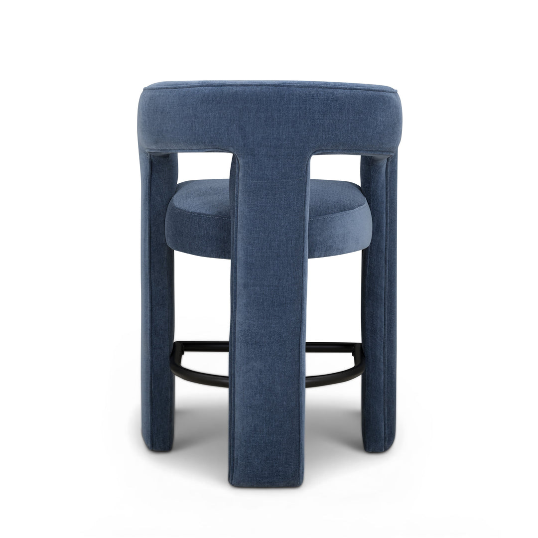 Malone Blue Denim Performance Chenille Counter Stool