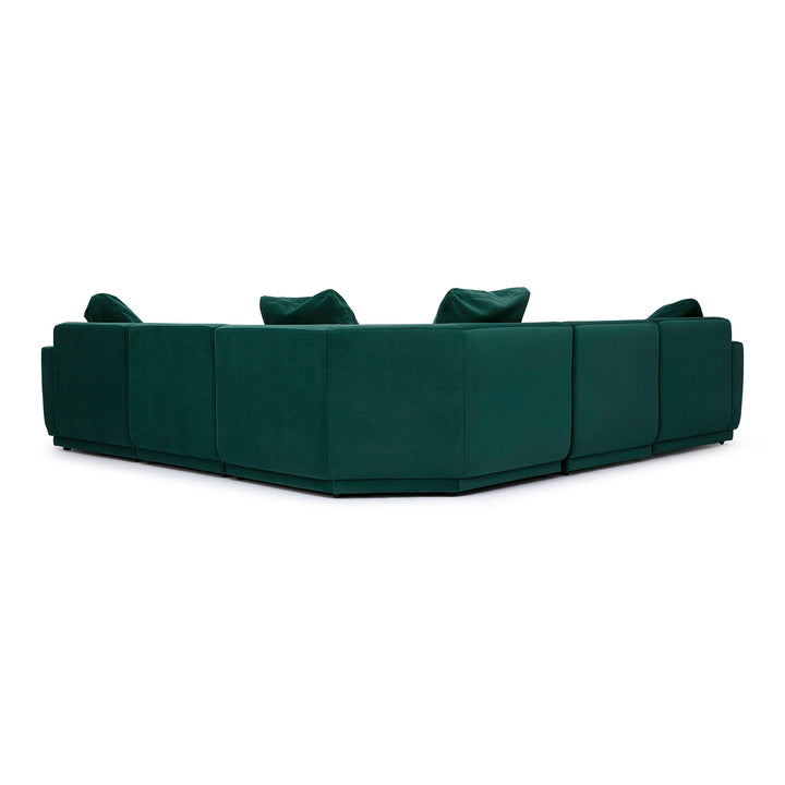 Perry 5-Piece Modular L-Sectional - Deep Green