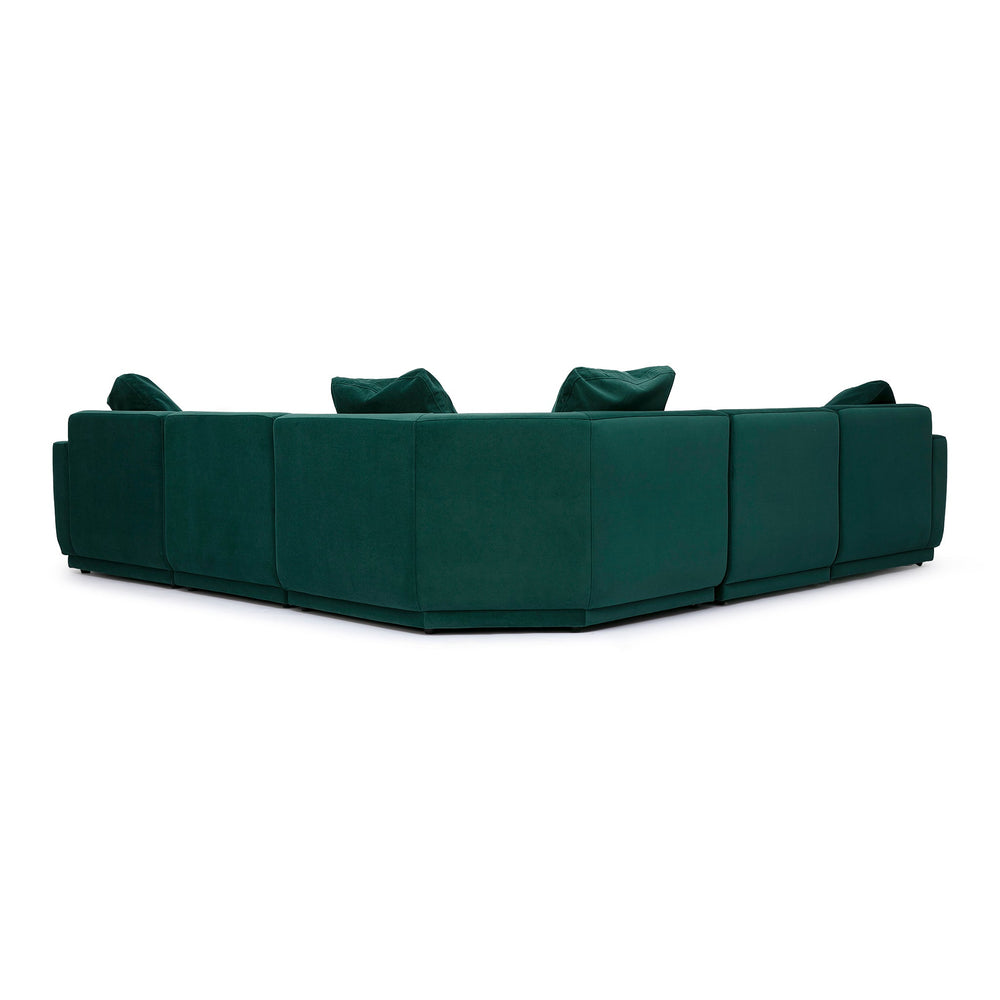 Perry 5-Piece Modular L-Sectional - Deep Green