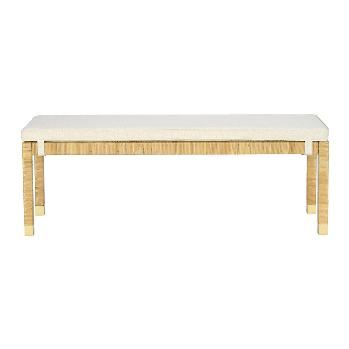 Amara Cream Contract-Grade Linen Bench