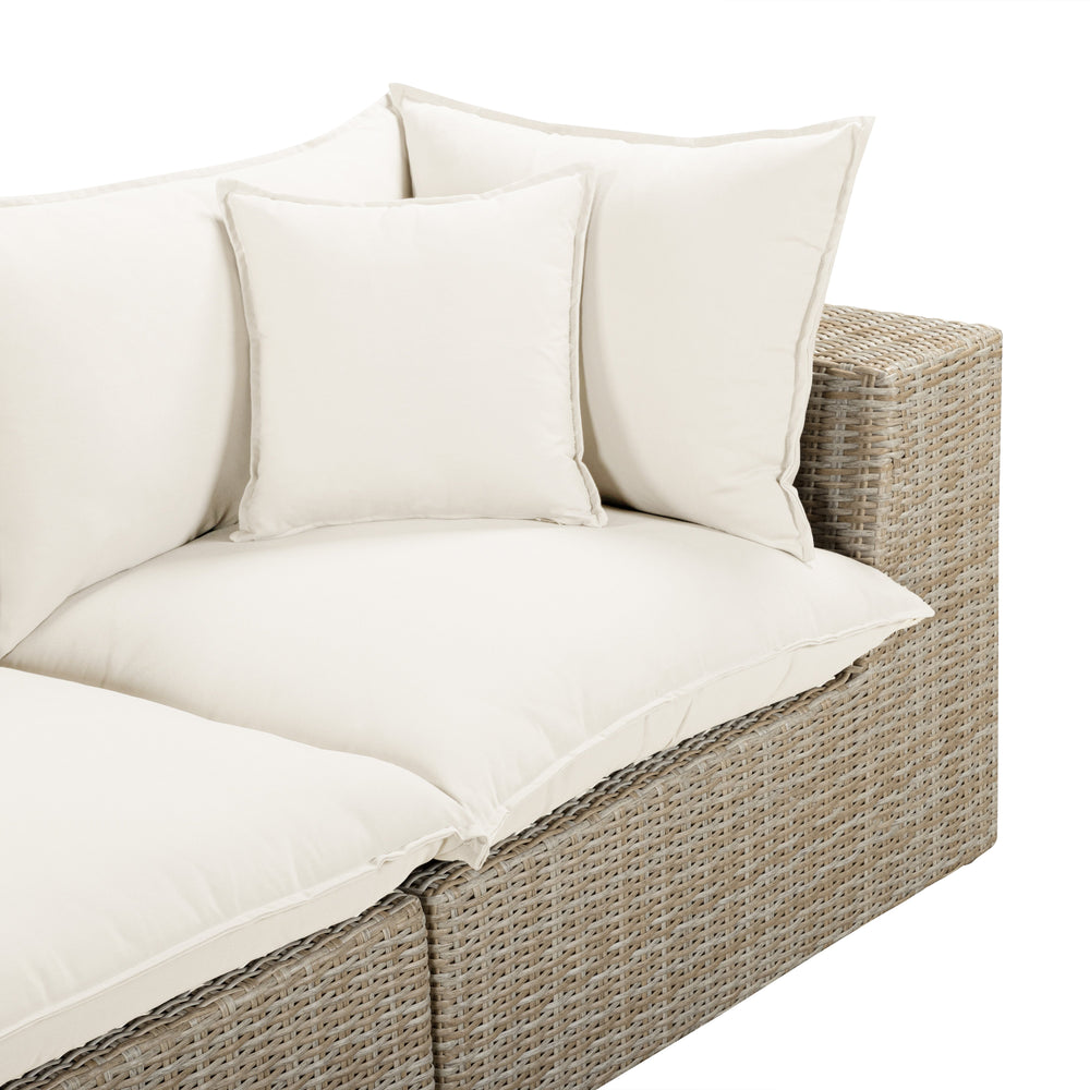 Cali 80" Performance Fabric & Wicker Outdoor Loveseat