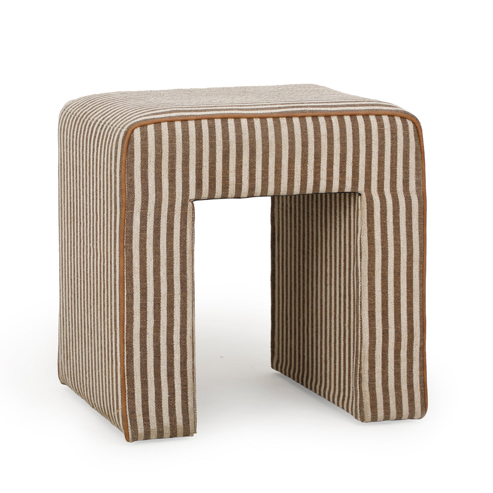 Byron Square Cotton Jute Ottoman