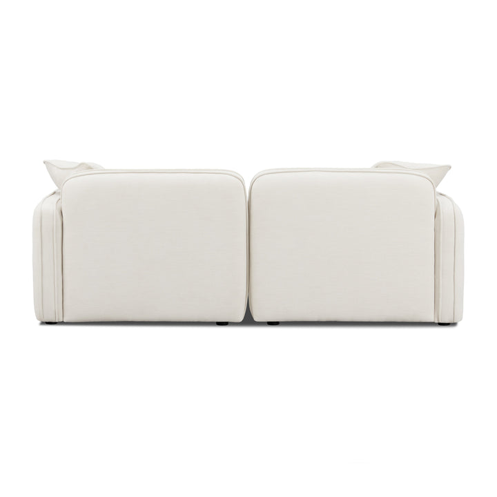 Travie 78" Sand Upcycled Performance Linen Modular Loveseat
