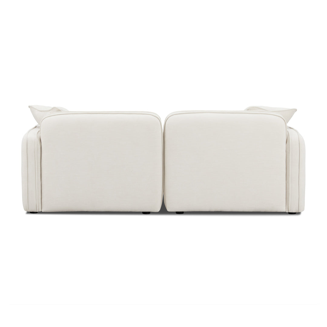 Travie 78" Sand Upcycled Performance Linen Modular Loveseat