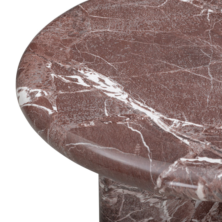 Juju Faux Marble Indoor/Outdoor Round Coffee Table (24"-32") - Red Levanto / Small