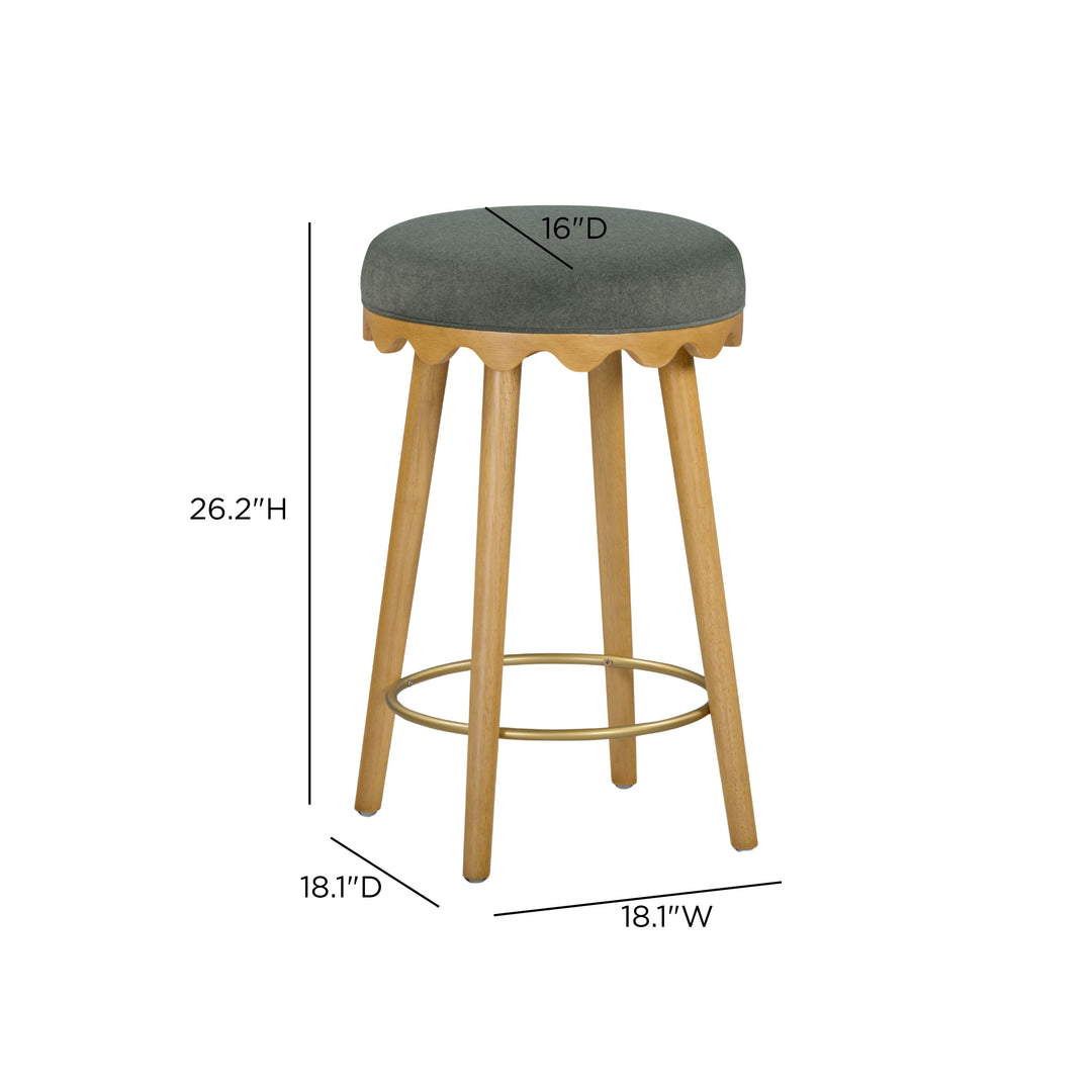 Oodle Green Performance Vegan Mohair Counter Stool - Natural Ash