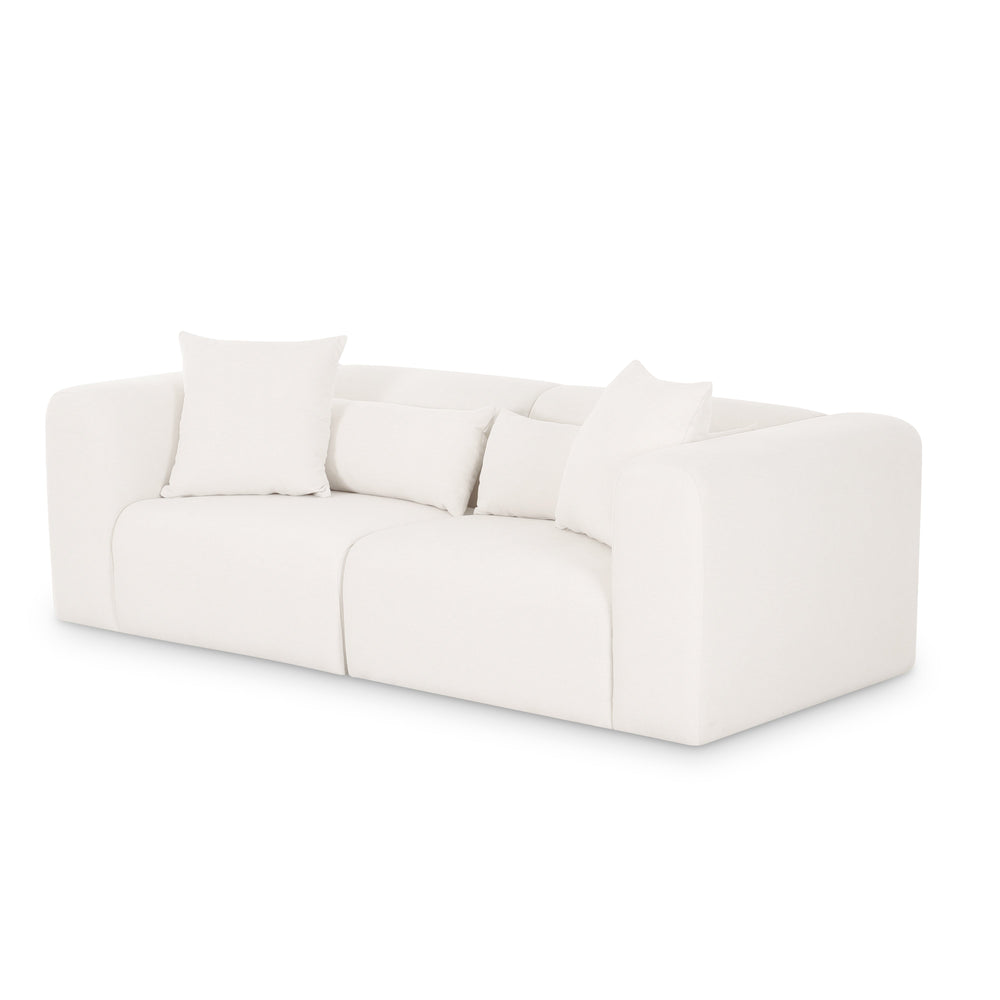 Tarra 86" Cream Contract-Grade Fabric Modular Loveseat