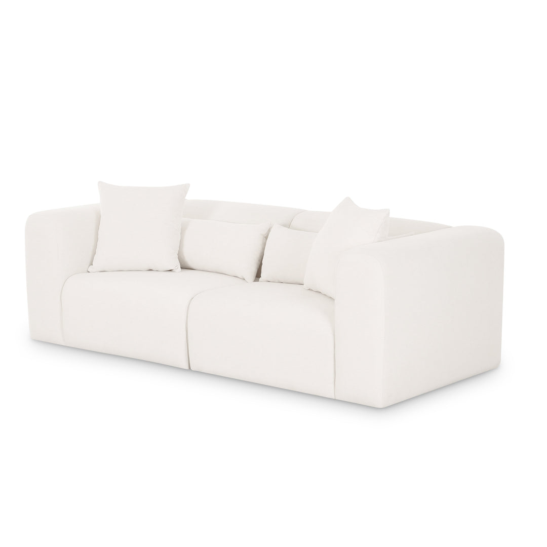 Tarra 86" Cream Contract-Grade Fabric Modular Loveseat