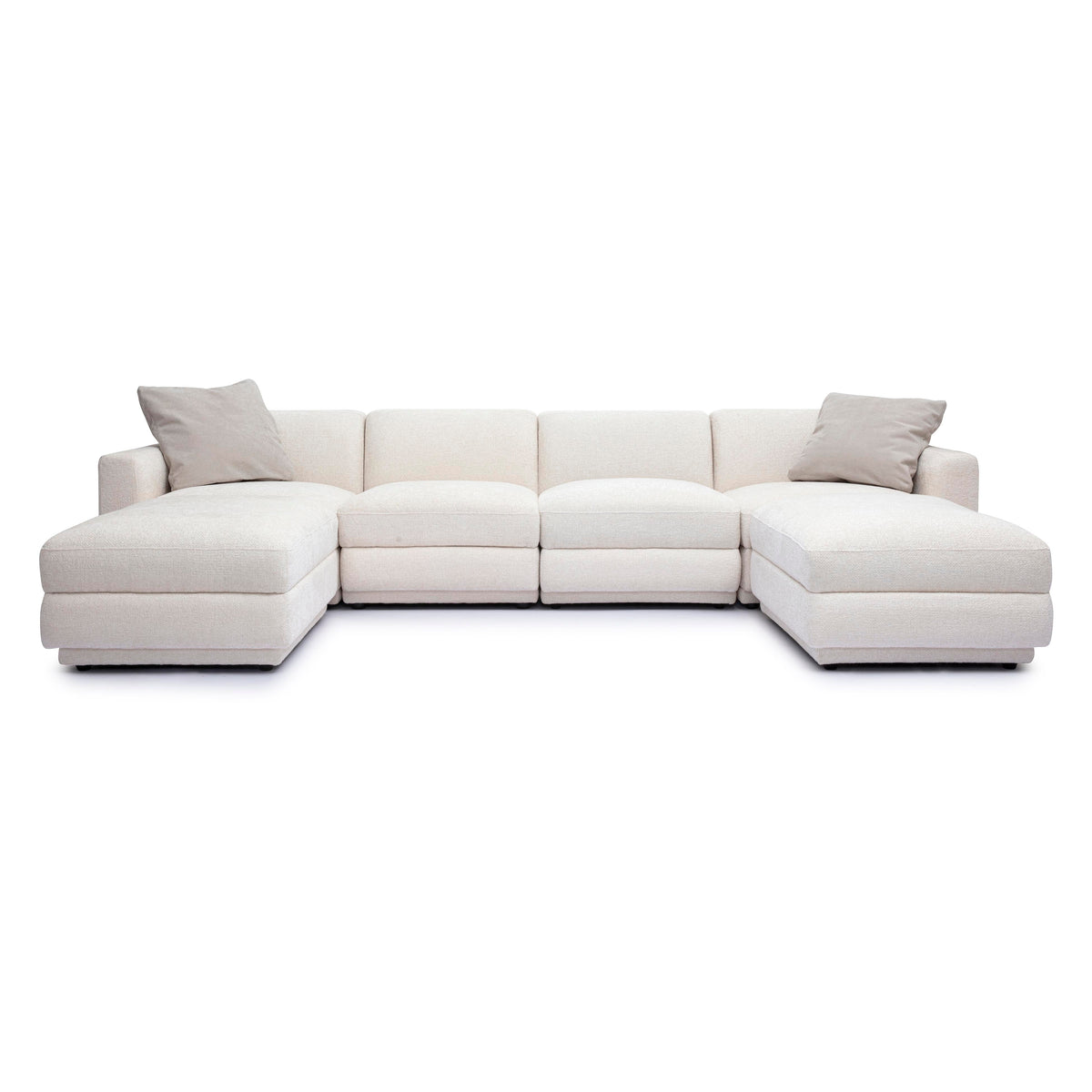 Perry 6-Piece Cream Performance Chenille Modular U-Sectional