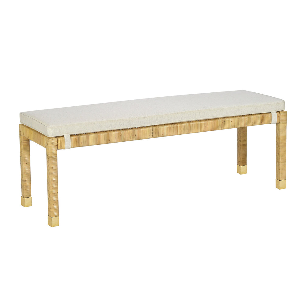 Amara Cream Contract-Grade Linen Bench