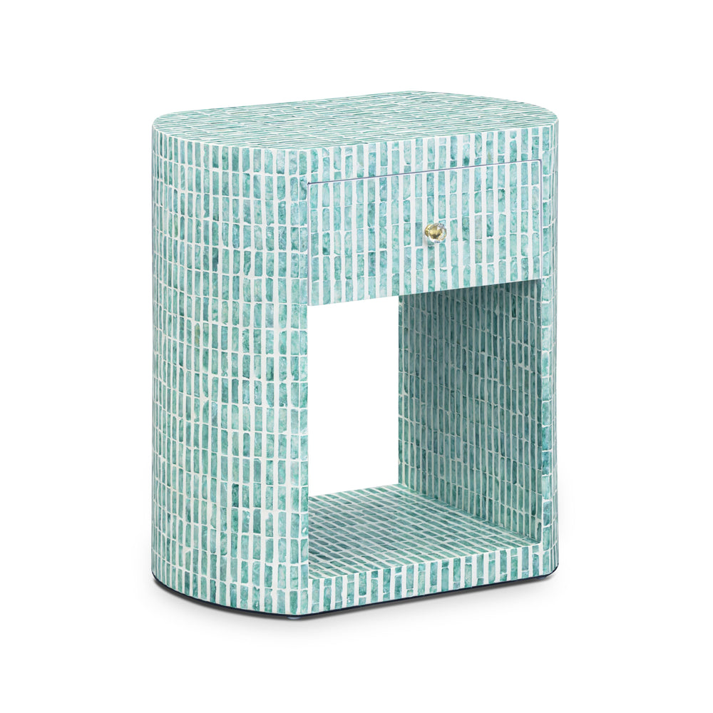 Prim 20" Blue Capiz Shell Nightstand