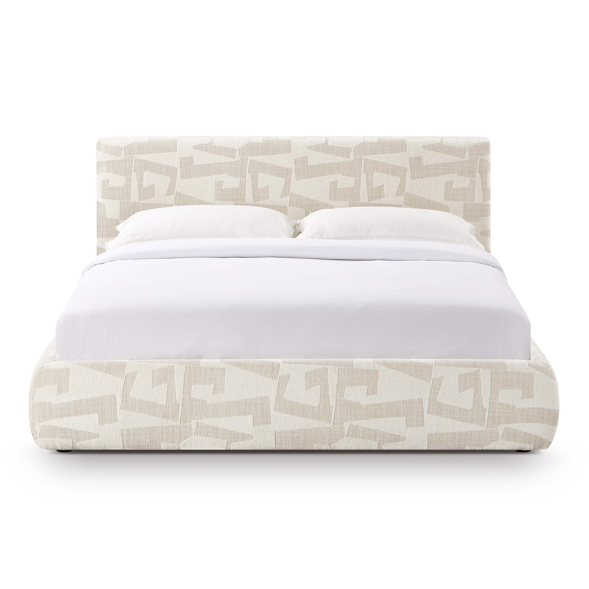 Isla Cream Jacquard Pattern Bed - Queen