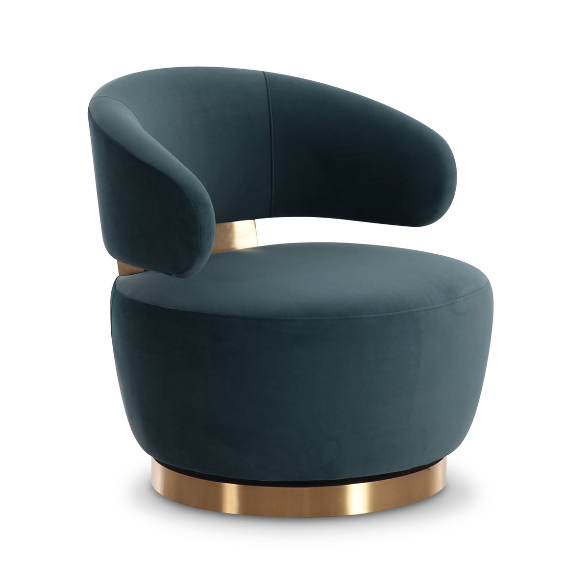 Austin Dark Teal Performance Velvet Swivel Accent Chair