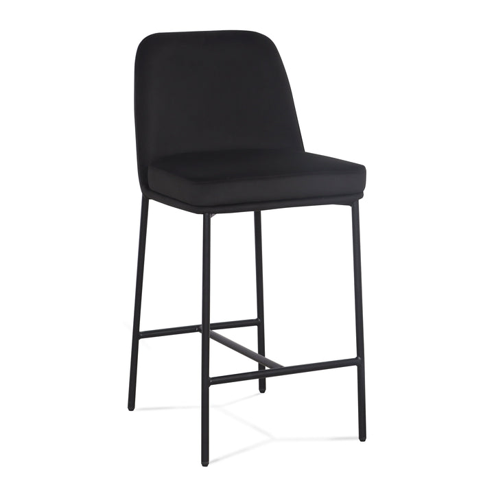 Sydney Black Performance Velvet Counter Stool - Set of 2