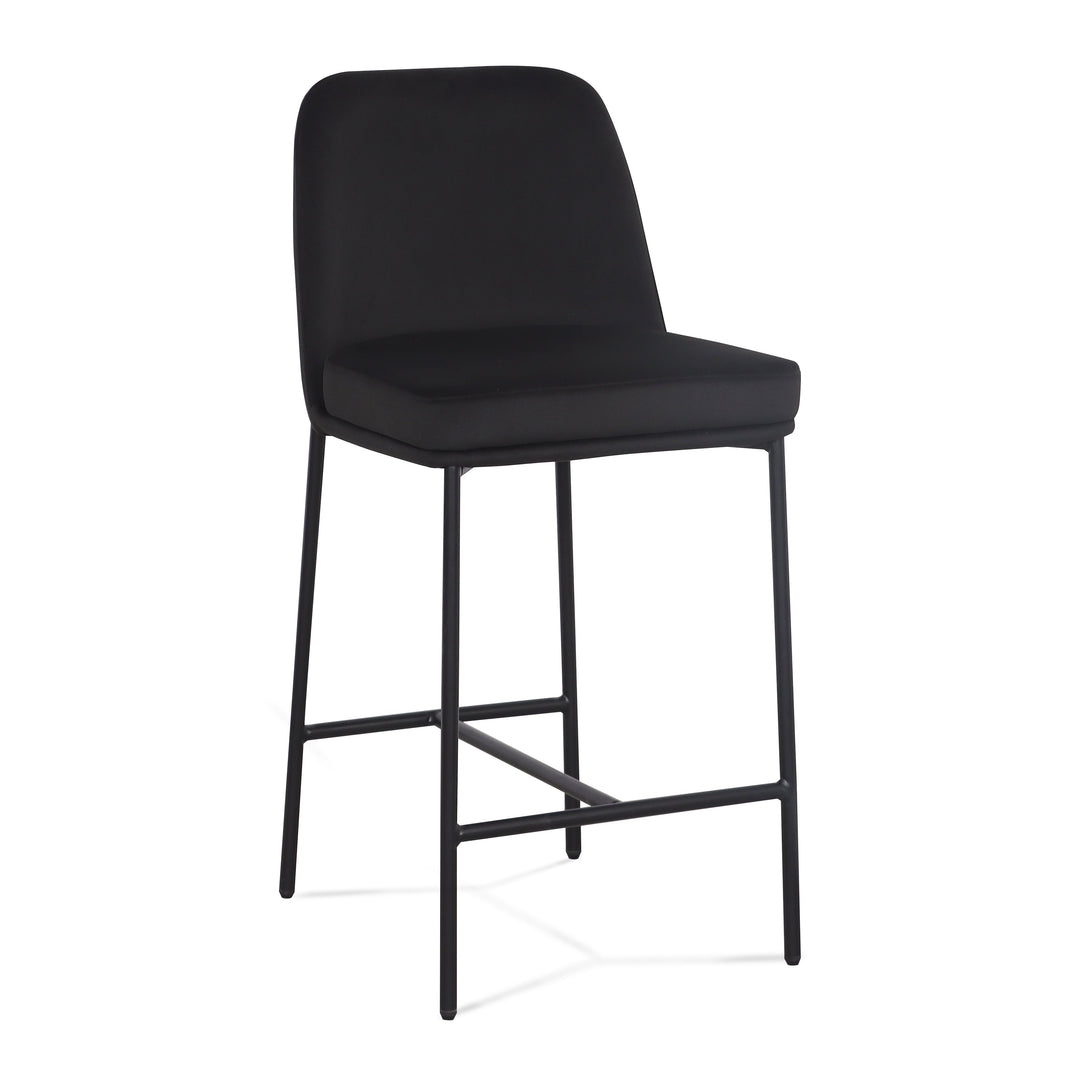Sydney Black Performance Velvet Counter Stool - Set of 2