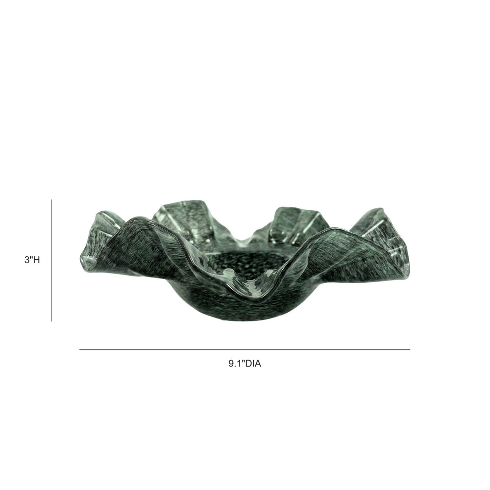 Col Green Glass Bowl (9"-11") - 9"
