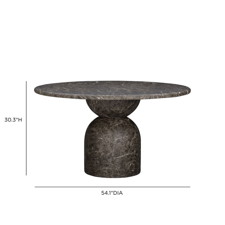 Cynthia 54" Dark Emperador Marble Concrete Indoor/Outdoor Dining Table