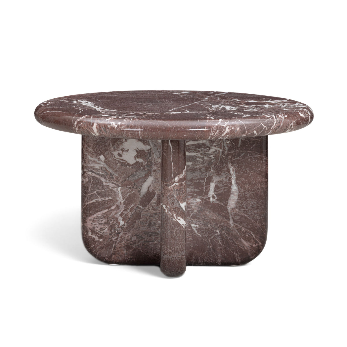Juju Faux Marble Indoor/Outdoor Round Coffee Table (24"-32") - Red Levanto / Small