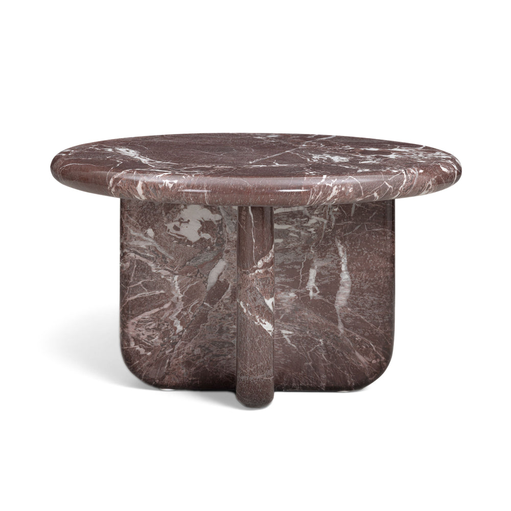 Juju Faux Marble Indoor/Outdoor Round Coffee Table (24"-32") - Red Levanto / Small