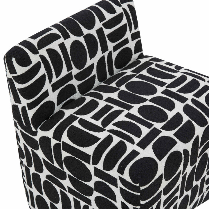 Pippa Geometric Performance Jacquard Weave Accent Stool