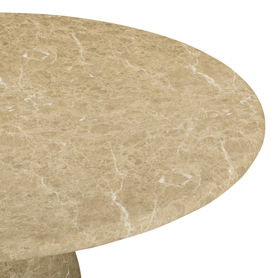 Cynthia 54" Light Emperador Marble Concrete Indoor/Outdoor Dining Table