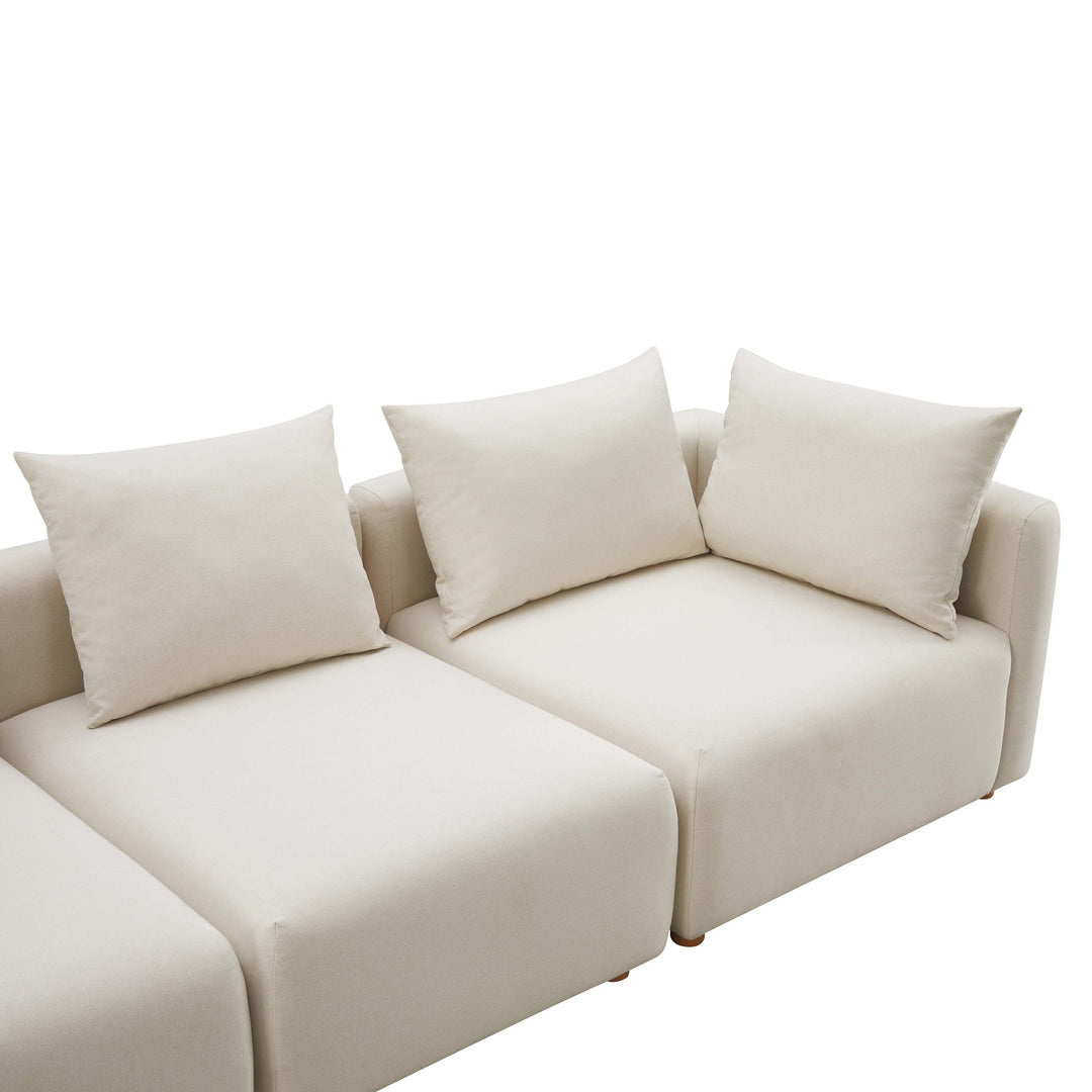 Hangover 112.5" Cream Performance Linen Sofa