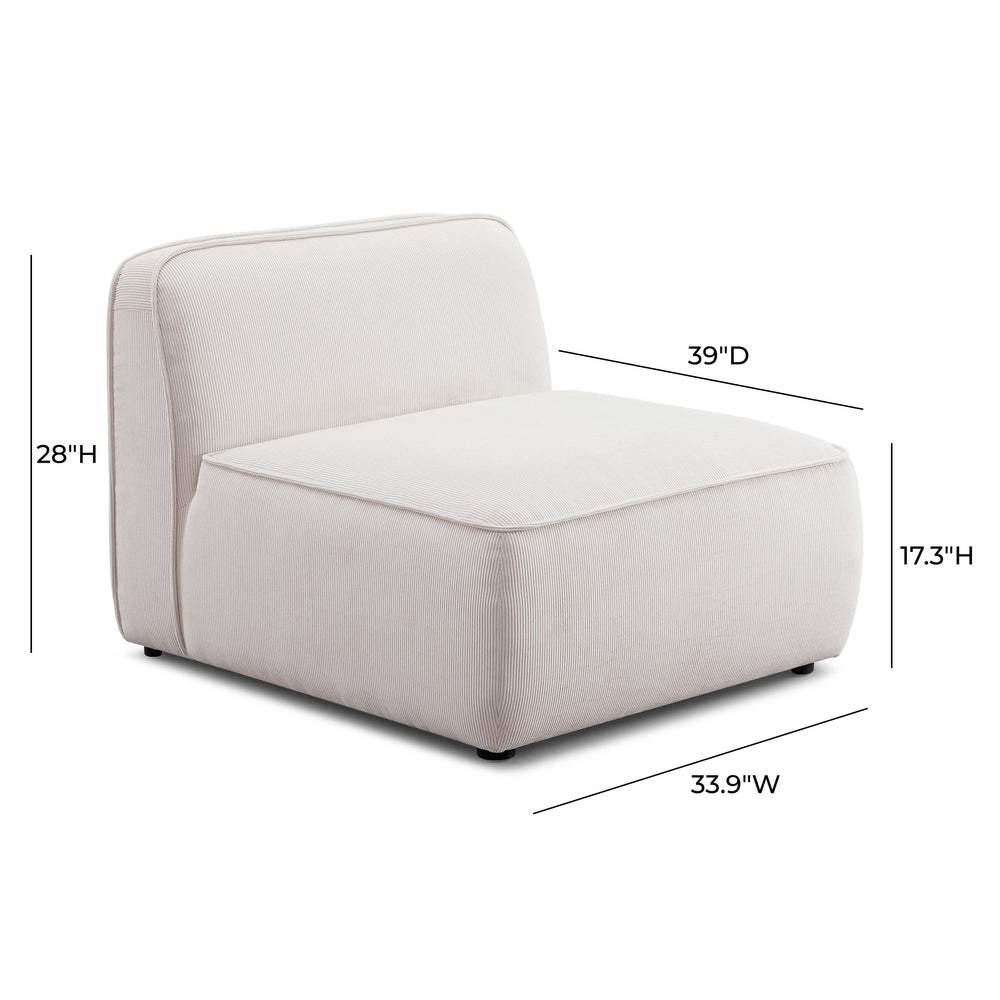 Travie Modular Armless Chair - White Sand