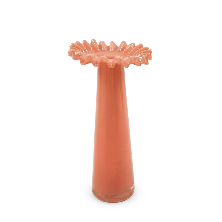 Ruff Salmon Glass Vase