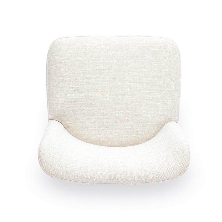Melissa Cream Performance Fabric Rolling Dining Chair