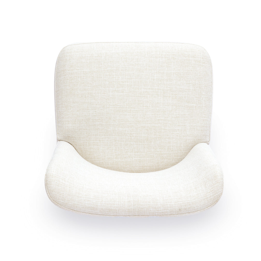 Melissa Cream Performance Fabric Rolling Dining Chair