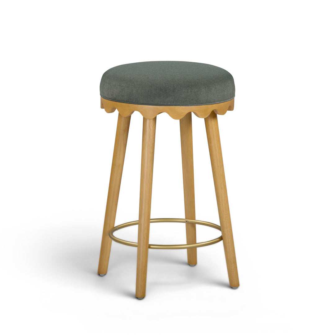 Oodle Green Performance Vegan Mohair Counter Stool - Natural Ash