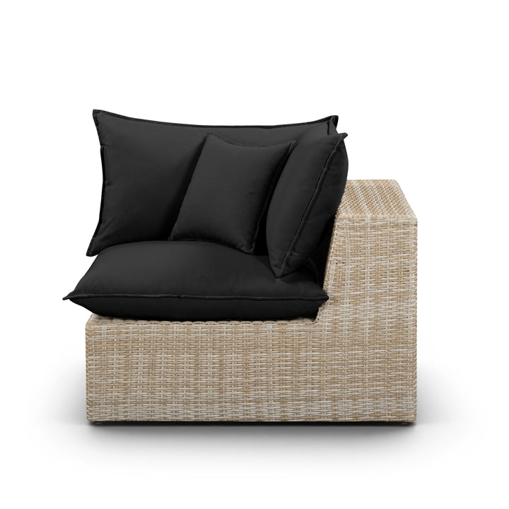 Cali Performance Fabric &amp; Wicker Outdoor Corner Chair