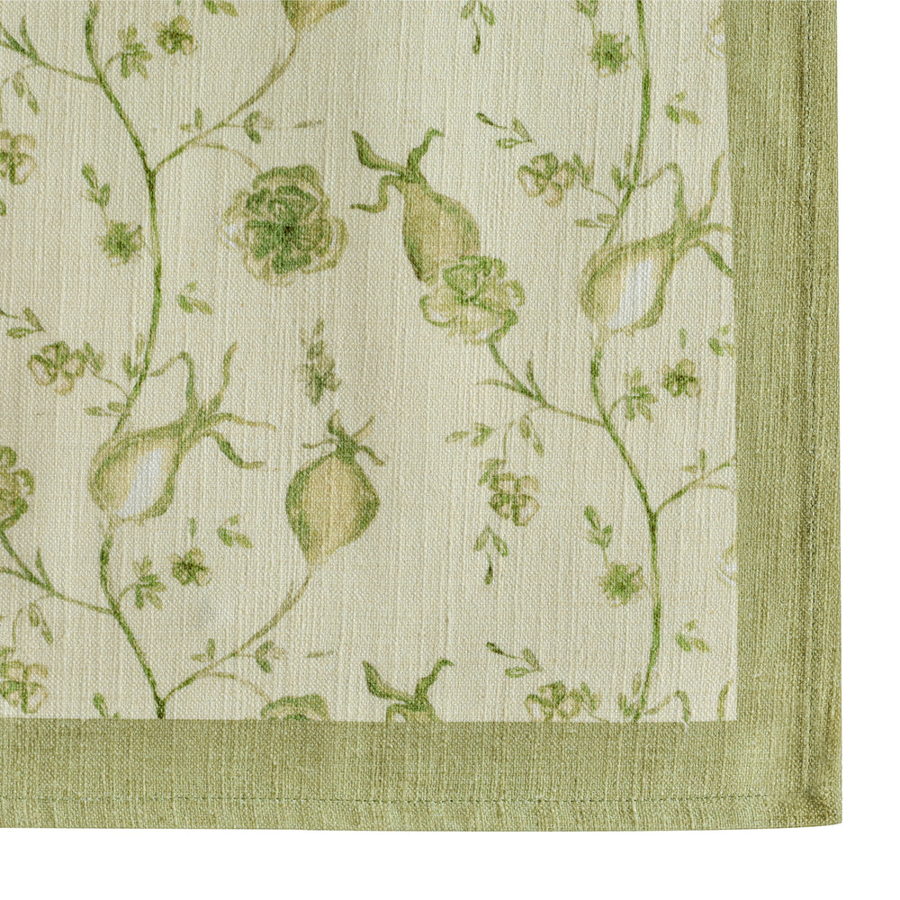 Dolce Olive Green Natural Cotton Napkins - Set of 4