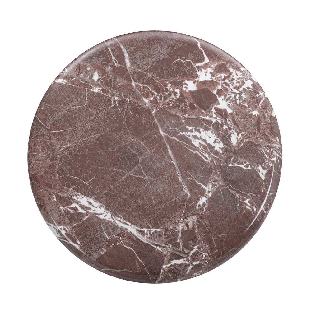 Juju Faux Marble Indoor/Outdoor Round Coffee Table (24"-32") - Red Levanto / Small