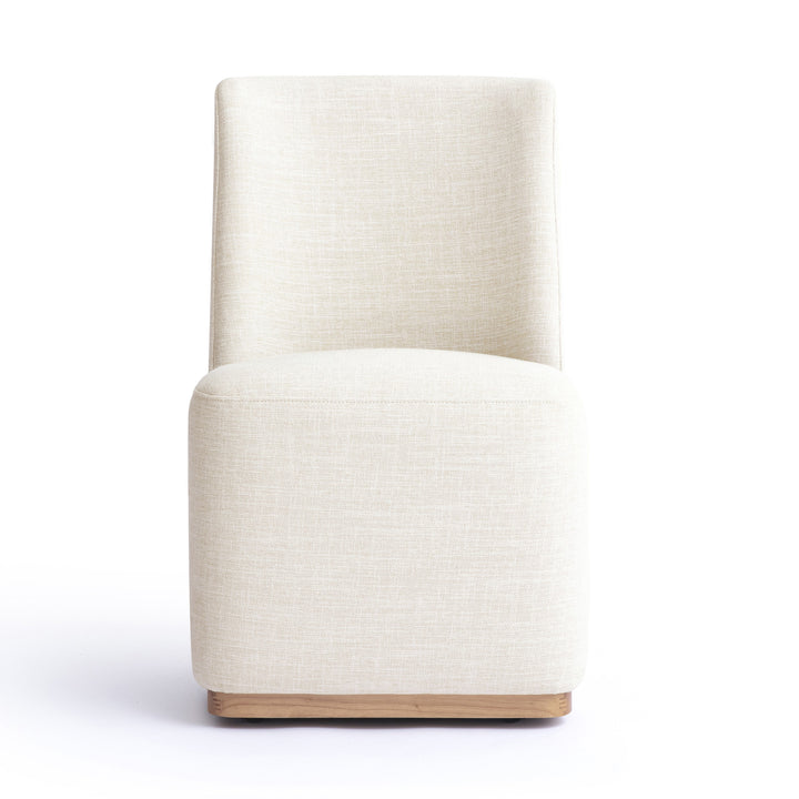Melissa Cream Performance Fabric Rolling Dining Chair